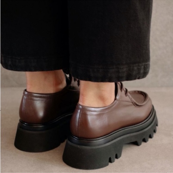 ALOHAS Tycoon Leather Chunky Loafers Brown Free People Brown Sz EU41/US 10-10.5 - Picture 4 of 12